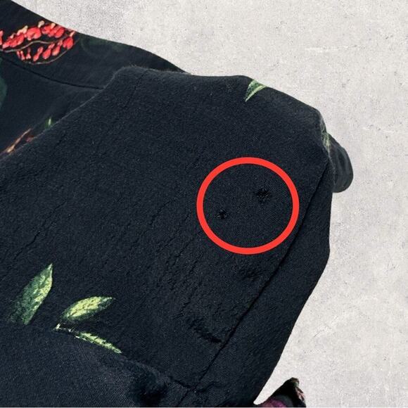 Zara Black Cream Red Floral Print Super High Rise Flowy Ruffle Shorts Sz M - Picture 7 of 10